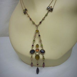 VTG Monet Jewel Toned Crystal Necklace